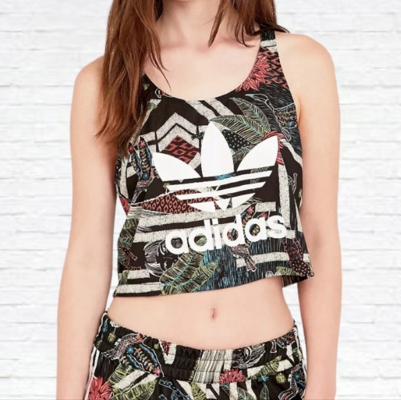 adidas Originals Tops - Adidas Originals x Farm Xilofloresta Cropped Logo Cropped Tank Top Size L